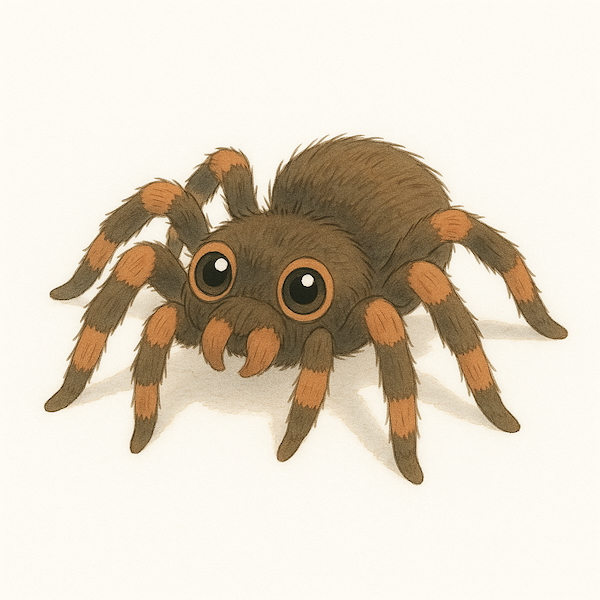 Cute Studio-Ghibli-style tarantula